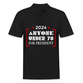 Tous les moins de 70 ans pour le président 2024 - Polo Homme - noir - Devant - Kai (181cm)