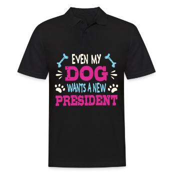Même mon chien veut un nouveau président - Polo Homme - noir - Devant - Kai (181cm)