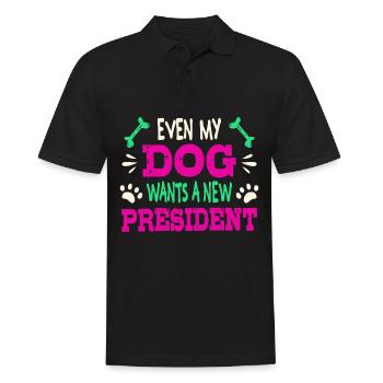 Même mon chien veut un nouveau président - Polo Homme - noir - Devant - Kai (181cm)