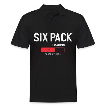 Six Pack Loading, please wait - Men's Polo Shirt - black - Front - Kai (181cm)