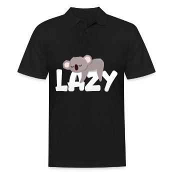 Fauler Koala - Männer Poloshirt - Schwarz - Vorne - Kai (181cm)