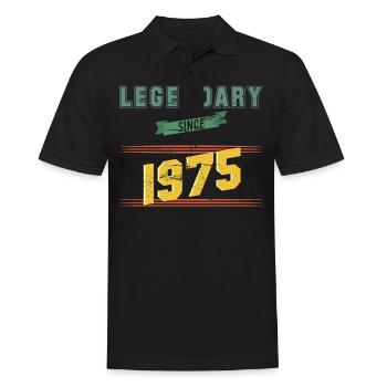 Vintage Legendary since 1975 Birthday Retro - Men's Polo Shirt - black - Front - Kai (181cm)