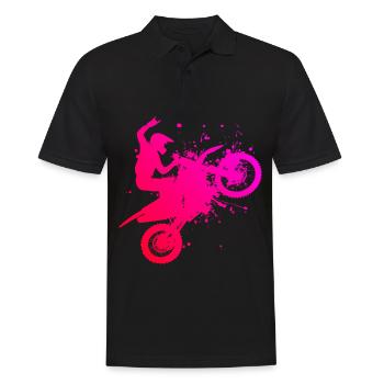 Dirt Biker Dirt Bike Freestyle Motocross - Männer Poloshirt - Schwarz - Vorne - Kai (181cm)