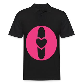Buchstabe o Anfangsbuchstabe mit Herz - Männer Poloshirt - Schwarz - Vorne - Kai (181cm)