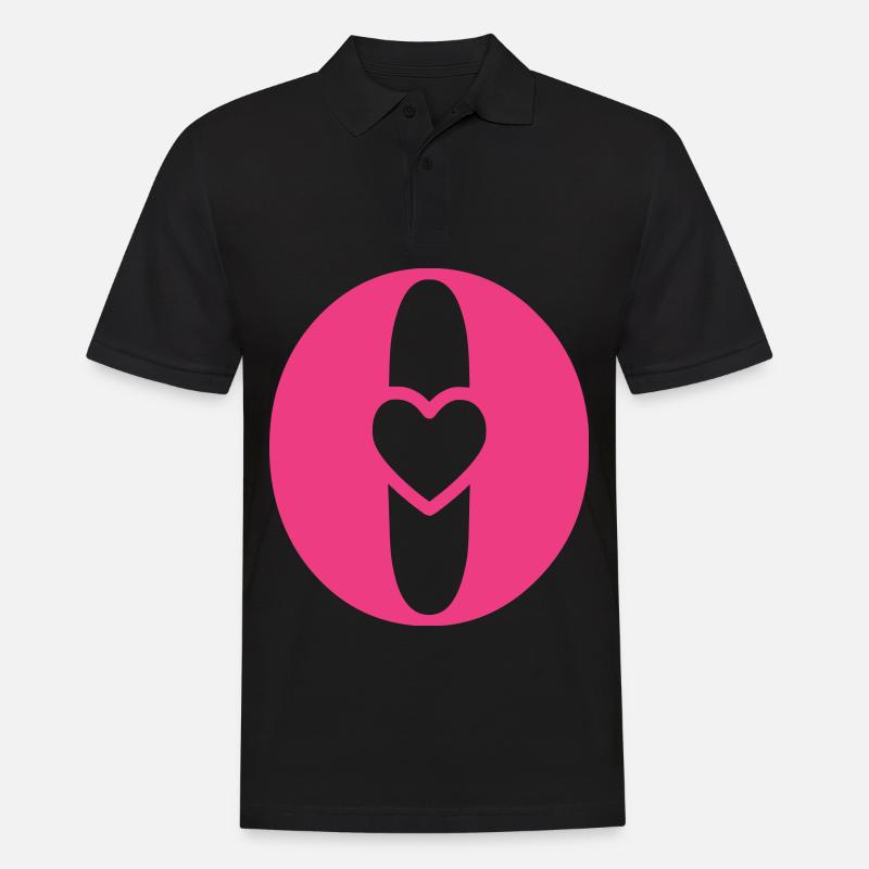 Buchstabe o Anfangsbuchstabe mit Herz - Männer Poloshirt - Schwarz