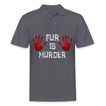 Fur is murder - Men's Polo Shirt - charcoal grey - Front - Nico (186cm)