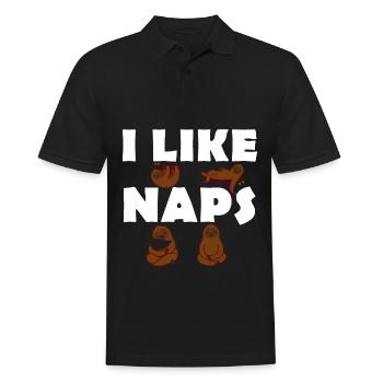 J’aime les siestes - Paresseux - Lève-tard - Polo Homme - noir - Devant - Kai (181cm)