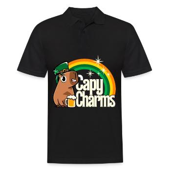 St. Patrick's Day - Capy rainbow charms - Men's Polo Shirt - black - Front - Kai (181cm)