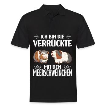 Meerschweinchen Liebhaber | Meerschweinch Geschenk - Männer Poloshirt - Schwarz - Vorne - Kai (181cm)