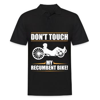 Frag mich nach meinem Liegerad | Radsport Geschenk - Männer Poloshirt - Schwarz - Vorne - Kai (181cm)