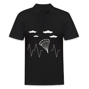Paragliding Flying Paragliding Parachute Mountains - Men's Polo Shirt - black - Front - Kai (181cm)
