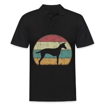Podenco Canario Vintage - Männer Poloshirt - Schwarz - Vorne - Kai (181cm)