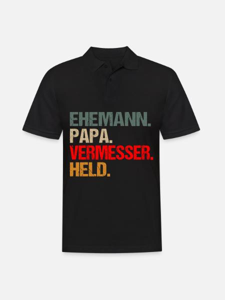 Vermesser Ehemann Papa Held - Männer Poloshirt - Schwarz