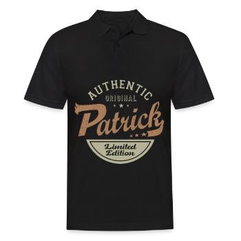 Patrick Name Geschenk Personalisiertes T-Shirt - Männer Poloshirt - Schwarz - Vorne - Kai (181cm)