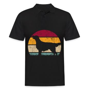 Flat Coated Retriever Retro Vintage Silhouette - Polo Homme - noir - Devant - Kai (181cm)
