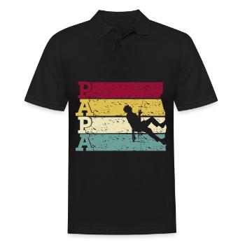 Climbing Climbing Dad Retro pour Climber Dad - Polo Homme - noir - Devant - Kai (181cm)