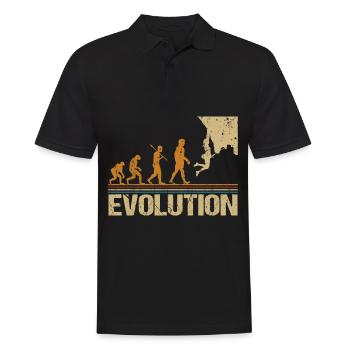 Evolution Klettern Lustig Witziges für Kletterer - Männer Poloshirt - Schwarz - Vorne - Kai (181cm)