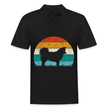 Islandhund Vintage Retro - Männer Poloshirt - Schwarz - Vorne - Kai (181cm)