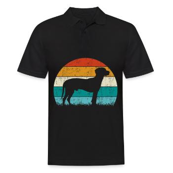 BGS Hund Retro Vintage - Männer Poloshirt - Schwarz - Vorne - Kai (181cm)