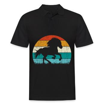 Islandpferd Tölt Retro Vintage - Polo Homme - noir - Devant - Kai (181cm)