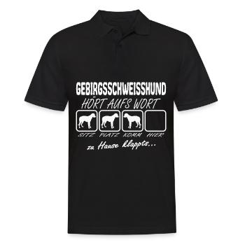 Gebirgsschweisshund BGS hört aufs Wort Spruch - Männer Poloshirt - Schwarz - Vorne - Kai (181cm)