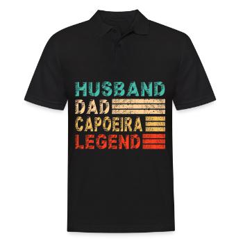 Capoeira Dad Training Style Fighter Funny Vintage - Männer Poloshirt - Schwarz - Vorne - Kai (181cm)