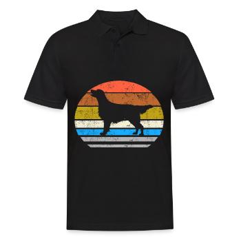Flat Coated Retriever Retro Vintage - Men's Polo Shirt - black - Front - Kai (181cm)