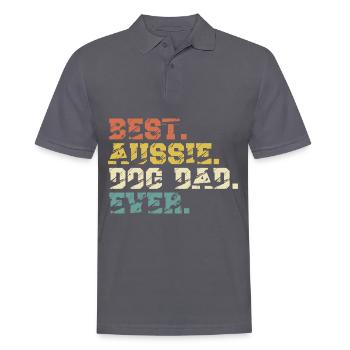 Aussie Best Dog Dad Ever Vintage - Männer Poloshirt - Anthrazit - Vorne - Nico (186cm)
