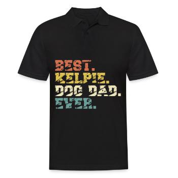 Australian Kelpie Hund Papa Spruch Vintage - Männer Poloshirt - Schwarz - Vorne - Kai (181cm)