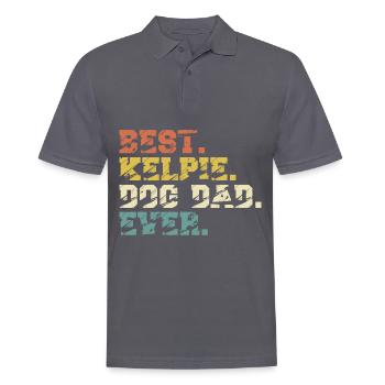 Chien Kelpie australien Papa Disant Vintage - Polo Homme - charbon - Devant - Nico (186cm)