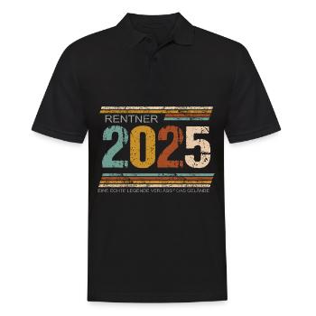 Rente Rentner 2025 Legende verlässt das Gelände - Männer Poloshirt - Schwarz - Vorne - Kai (181cm)