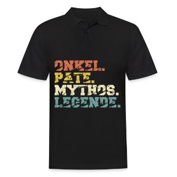 Onkel Pate Mytho Legende - Männer Poloshirt - Schwarz - Vorne - Kai (181cm)