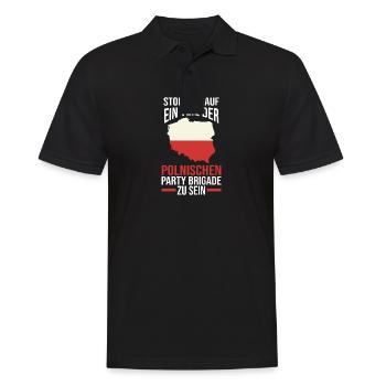 Pole Polnisch Polen - Männer Poloshirt - Schwarz - Vorne - Kai (181cm)