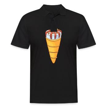 Crème glacée, crème glacée, crème glacée, crème glacée, boule, crème glacée, sundae - Polo Homme - noir - Devant - Kai (181cm)