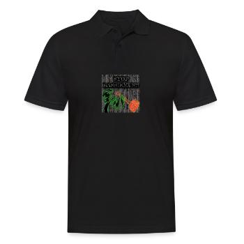 STOP RASSISMUS - Abbild - 2023 - Männer Poloshirt - Schwarz - Vorne - Kai (181cm)