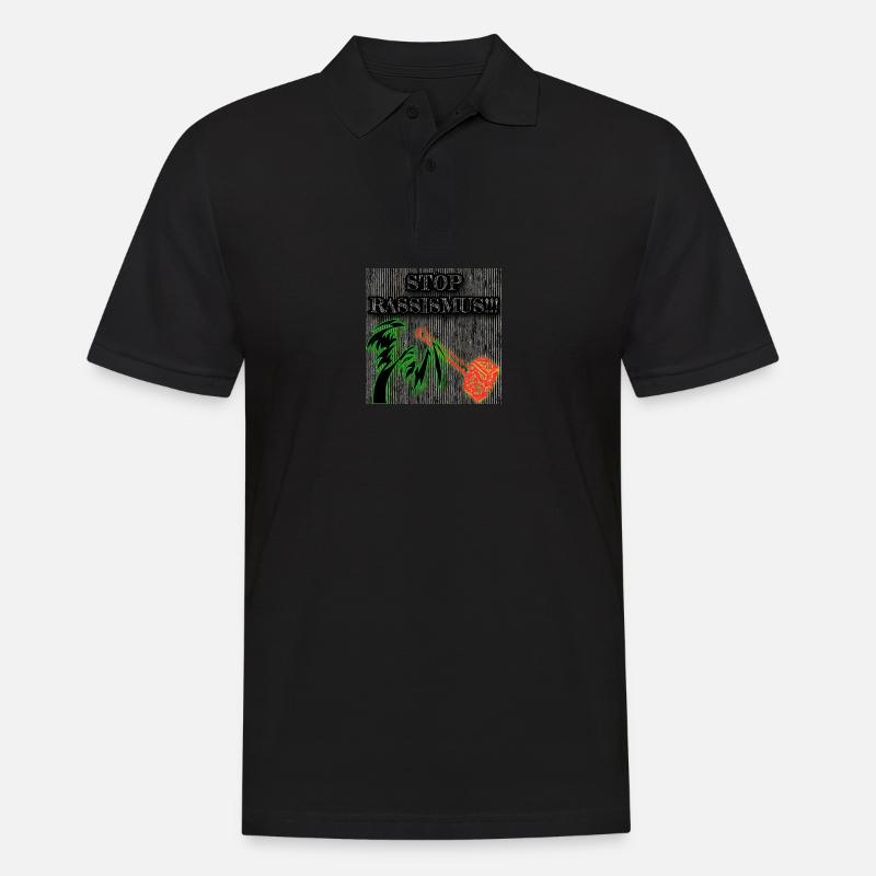 STOP RASSISMUS - Abbild - 2023 - Männer Poloshirt - Schwarz