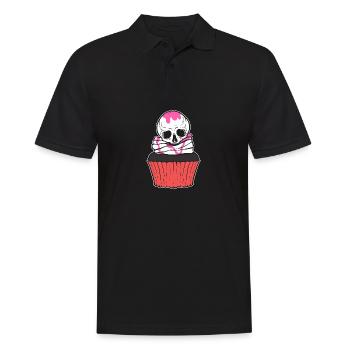 Schädel Cupcake Bäcker Geschenk - Männer Poloshirt - Schwarz - Vorne - Kai (181cm)