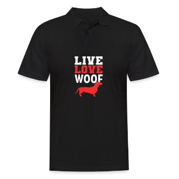 Live Love Woof Breeder Cadeau - Polo Homme - noir - Devant - Kai (181cm)