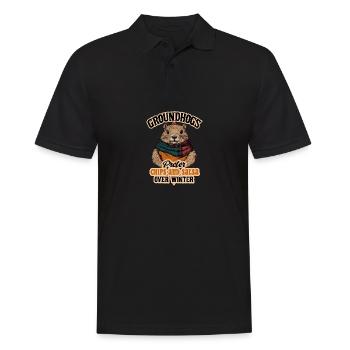 Groundhogs Prefer Chips And Salsa Over Winter - Men's Polo Shirt - black - Front - Kai (181cm)