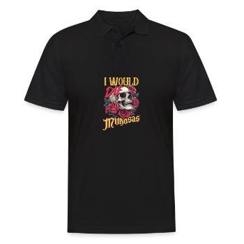 Je mourrais pour les mimosas crâne Roses Design - Polo Homme - noir - Devant - Kai (181cm)