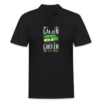 Gärtner Gurke Bauer Garten - Männer Poloshirt - Schwarz - Vorne - Kai (181cm)