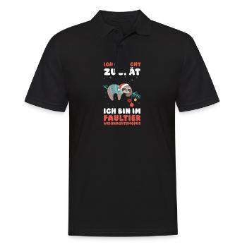 Weihnachtsmann Weihnachtsfest Faultier - Männer Poloshirt - Schwarz - Vorne - Kai (181cm)