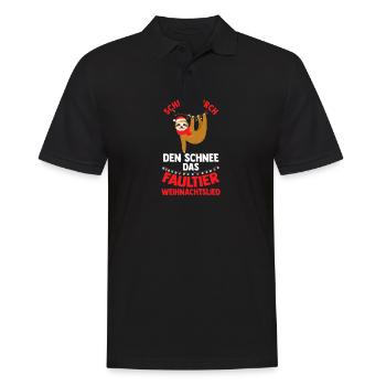 Weihnachtsmann Weihnachtsfest Faultier - Männer Poloshirt - Schwarz - Vorne - Kai (181cm)