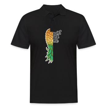 Upside Down Pineapple Swinger Just ask me Ananas - Men's Polo Shirt - black - Front - Kai (181cm)