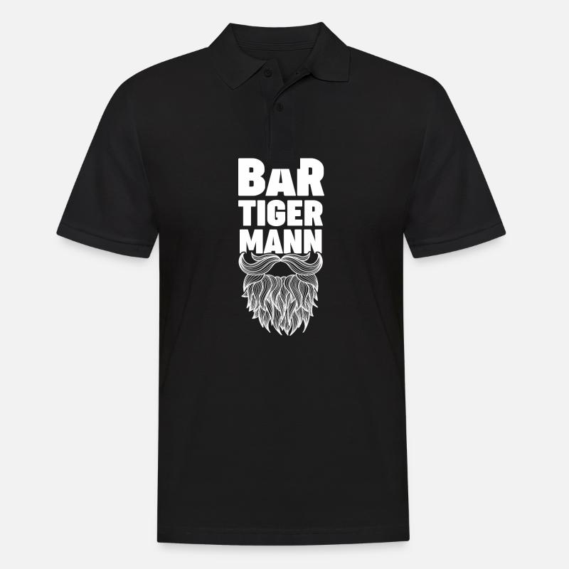 Bärtig Bartträger Schnurrbart Bart - Männer Poloshirt - Schwarz