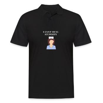 Nurse I can't heal stupidity gift - Men's Polo Shirt - black - Front - Kai (181cm)