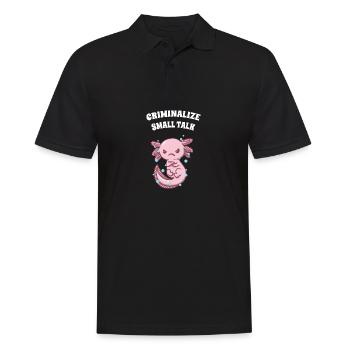 Kriminalisieren Sie Smalltalk lustige introvertier - Männer Poloshirt - Schwarz - Vorne - Kai (181cm)