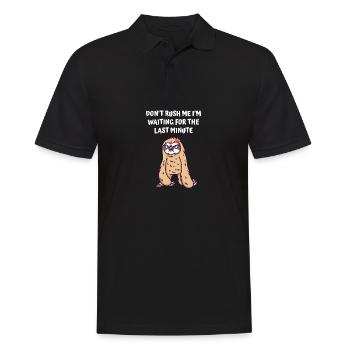 Eile nicht, ich warte auf die letzte Minute lustig - Männer Poloshirt - Schwarz - Vorne - Kai (181cm)