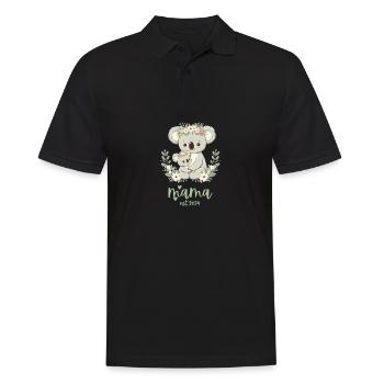 Mama Est. 2024 Koala Cuddle Floral Wreath New Mom - Männer Poloshirt - Schwarz - Vorne - Kai (181cm)