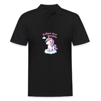 Folgen Sie Ihren Träumen Einhorn-Inspiration - Männer Poloshirt - Schwarz - Vorne - Kai (181cm)